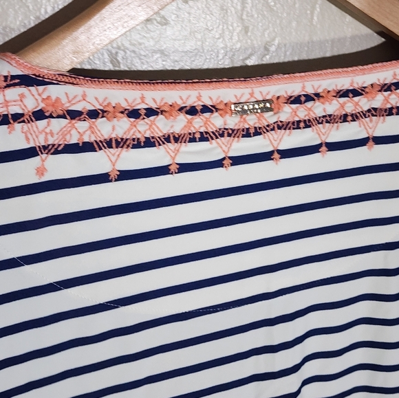 Cabana Nautical Women's Striped Dress - White and Pink - Picture 4 of 7